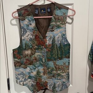 Women’s Lizsport Blue Tapestry Vest with Wilderness Design